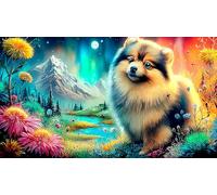 Pomeranian 1000 Pieces Jigsaw Puzzles for Adults Challenging Game Jigsaw Puzzle Home Decoration for Men Women Elders Seniors 38x52cm/1000pcs