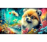 Pomeranian 1000 Pieces Jigsaw Puzzles for Adults Educational Games Jigsaw Puzzle Home Decoration for Family Decorations 75x50cm/1000pcs