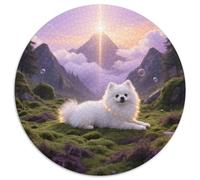 Pomeranian 1000pc Round Puzzle Highlighting Pet Dog, A Joy to Assemble, Perfect for Relaxing in The Sunroom 1000pcs (67.5x67.5cm)
