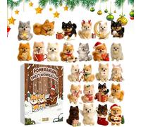 Pomeranian - 26x18x3cm 24 Day Christmas , Countdown 2D Acrylic, Dog Charm Theme | for Animal Lovers, Holiday , Dog Fans Creates Joyful Memories