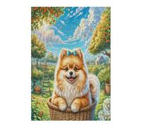 Pomeranian 300 Piece Jigsaw Puzzle for Adults Cute Pet Animals Jigsaw Creative Gift for Loved Ones Family Activity Challenging Design Stress Relief Pastime 300 PCS