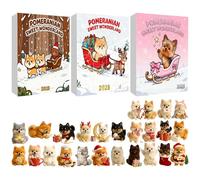 Pomeranian Advent Calendars | Dog Ornament Advent Calendars With 2D Acrylic Pomeranian Ornaments Accessories | Sweet Wonderland Calendar 2025 | Christmas Advents For Home Wall Window Door Adults Kids