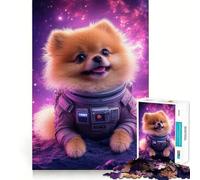 Pomeranian Astronaut for Adults 1000 Piece Jigsaw Puzzle Mind Exercise Toy Family Joy Precision Cut Lovely Gift (38x26cm)
