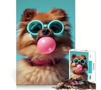 Pomeranian Bubblegum Jigsaw Puzzles for Teenagers 1000 Pieces Wise Think Toy Leisure Fun Clear Cut Wall Art Decor (38x26cm)
