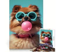 Pomeranian Bubblegum Jigsaw Puzzles for Teenagers 1000 Pieces Wise Think Toy Leisure Fun Clear Cut Wall Art Decor (38x26cm)