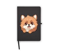 Pomeranian Cute Dog Breed Puppy Notebook, Blank Pages, Faux Leather Cover, Planner, Journal, Workbook