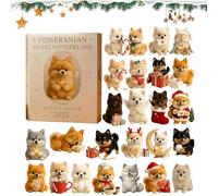 Pomeranian Dog Advent Calendar 2025-24 Days of Mini 2D Acrylic Ornaments, Cute Canine Themed Countdown Calendar for Dog Lovers & Collectors (1pcs)