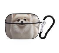 Pomeranian Dog AirPods Pro Case Cover with Keychain Ring PC Hard Shell Protective Case for AirPods Pro 2nd for Women Men Generation Easy Open Full Drop Protection Cover Black-Style