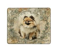 Pomeranian Dog Art Mouse Pad, Vintage Style Animal Portraits, Rubber Non-Slip Gaming Mousepad for Home and Office Decor Square 8x10 Inch