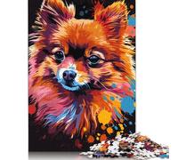 Pomeranian Dog Art Wooden Jigsaw Puzzles for Adults 500 Pieces,Jigsaw Puzzle for Adult Family Games Jigsaws Wall Decoration 500pcs (52x38cm)