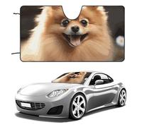 Pomeranian Dog Car Windshield Sun Shade Keep Car Interior Cool 51"x28" Folding Front Window Sun Shade, Heat Shield for SUV, Truck, Blocks UV