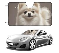 Pomeranian Dog Car Windshield Sun Shade Keep Car Interior Cool 55"x30" Folding Front Window Sun Shade, Heat Shield for SUV, Truck, Blocks UV