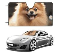 Pomeranian Dog Car Windshield Sun Shade Keep Car Interior Cool 55"x30" Folding Front Window Sun Shade, Heat Shield for SUV, Truck, Blocks UV