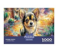Pomeranian Dog Challenging Puzzles 1000 Pc - Chihuahua Vivid Meadow for Men And Women Recycled Paper Suitable for Wall Decompression70x50cm/1000pcs