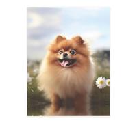 Pomeranian Dog Crystal Sticker, 3D Stereoscopic Effect, Pattern Does Not Fall Off When Exposed to Water
