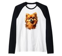 Pomeranian Dog Design Puppy Pom Cute German Dwarf Spitz Raglan Baseball Tee