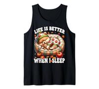 Pomeranian Dog for Fall Women Like Pom Mom Cute Autumn Sleep Tank Top