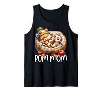 Pomeranian Dog Graphic for Women Who Loves Fall Cute Pom Mom Tank Top