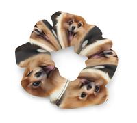 Pomeranian Dog Hair Scrunchies for Women No Damage, Soft Elastic Hair Ties with Fashionable Printed Patterns, Satin Scrunchy Hairbands for Ponytail, Bun, Workout & Sleep