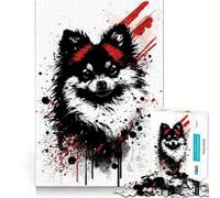Pomeranian Dog Portrait 1000 Pieces Jigsaw Puzzles for Adults Mind Puzzle Soft Relax Image Assembly Santa Wish Item (38x52cm)