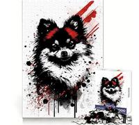 Pomeranian Dog Portrait 1000 Pieces Jigsaw Puzzles for Adults Mind Puzzle Soft Relax Image Assembly Santa Wish Item (38x52cm)