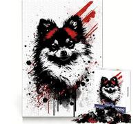 Pomeranian Dog Portrait Adult Jigsaw Puzzle1000 Pieces Brain Teaser Mental Relax Pattern Assembly Santa Wish Item (50x75cm)