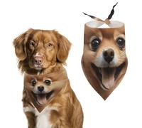 Pomeranian Dog Printed Pet Scarf Polyester Triangle Scarf - One Size (27.6in X 11.8in)