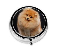 Pomeranian Dog Puppy CuteMeta Pill Box 3 Compartment Medicine Case,Portable Organizer