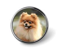 Pomeranian Dog Round Badge Cute Brooch Hats Jackets Decor Personalized Lapel Pin Clothing Jewelry Accessories for Wedding Party Gift