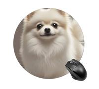 Pomeranian Dog Round Mouse Pad Smooth Glide Gaming Mousepad Extra Density Portable Comfortable Mouse Mat for Desk, Home, Office 7.8x7.8 Inches