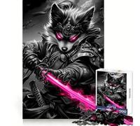 Pomeranian Dog Samurai with Pink Sword 1000 Piece Jigsaw Puzzle for Adults Smart Reason Toy Home Enjoy Sharp Edge Santa Wish Item (50x75cm)