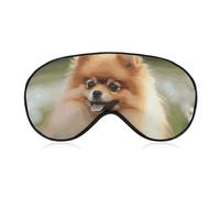 Pomeranian Dog Sleep Mask for Women Men Side Sleeper Eye Cover with Adjustable Strap Soft Breathable Blackout Mask Slip-Free Deep Sleeping Travel Essentials