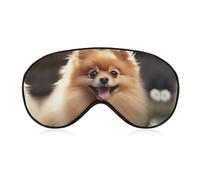 Pomeranian Dog Sleep Mask Soft Comfortable Eye Mask with Adjustable Strap Eye Cover Eye Shade for Men Women Work Travel