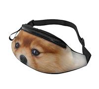 Pomeranian Dog Sport Waist Bag Travel Bumbags with Zipper and Earphone Hole, Running Fanny Pack Waist Pack with Adjustable Belt for Men Women