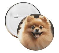 Pomeranian Dog Tinplate Badge Personalized Round Brooch Large Craft Button Suitable for Teachers, Nurses, Doctors, Staff, Party Gift Accessories, 12pcs, Plastic, plastics