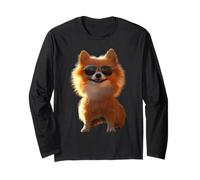 Pomeranian Dog with Sunglasses Pom Cute German Dwarf Spitz Long Sleeve T-Shirt