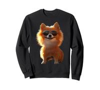 Pomeranian Dog with Sunglasses Pom Cute German Dwarf Spitz Sweatshirt