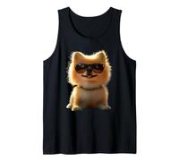 Pomeranian Dog with Sunglasses Pom Cute German Dwarf Spitz Tank Top