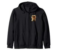 Pomeranian Dog with Sunglasses Pom Cute German Dwarf Spitz Zip Hoodie