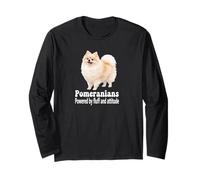 Pomeranian Dogs Powered by Fluff and Attitude Design Long Sleeve T-Shirt
