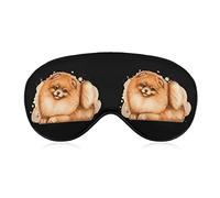 Pomeranian Erman Spitz Dog Sleep Mask Soft Blindfold Portable Eye Mask with Adjustable Strap for Men Women