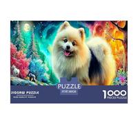 Pomeranian Fantasy Fun And Challenging Family Game 1000 Pieces Puzzle -Pomeranian Vibrant Nebula for Adults Kids Great Gift Idea38x26cm/1000pcs