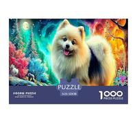 Pomeranian Fantasy Jigsaw Puzzles 1000 Piece - Pomeranian (vibrant) Challenging Puzzles, for Men And Women Great Gift Idea52x38cm/1000pcs