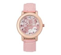 Pomeranian French Dog Pattern Leather Fashion Women Watch Simplicity Round Wristwatch Easy Reader Ladies Watches