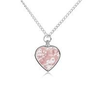 Pomeranian French Dog Pattern Pet Urns Necklace Jewelry Printed Heart Pendant Cremation Ashes Necklaces Keepsake with Funnel Kit