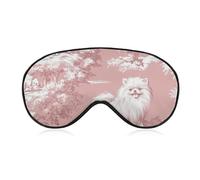 Pomeranian French Dog Pattern Soft Sleep Mask for Light Blocking Breathable Sleeping Masks Travel Eye Shade Cover with Adjustable Strap