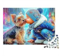 Pomeranian Garden 1000 Piece Precision-cut Pieces Puppy Kiss Puzzle Lovers Gift Stress Relief Puzzle Family Game Night Limited Edition 38x26cm/1000pcs