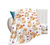 Pomeranian Gifts and Decor - Cute Dog Throw Blanket for Girls, Women, Kids, Adults - Soft, Warm, Cozy Fleece Blanket for Couch, Sofa, Bed - 50"x40"