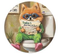 Pomeranian Go Toilet Puzzles 1000 Pieces for Adults Impossible Jigsaw Puzzles for Adults for Birthdays And Holidays 67.5x67.5cm