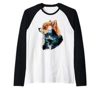 Pomeranian Howling to The Moon Pomeranians Raglan Baseball Tee